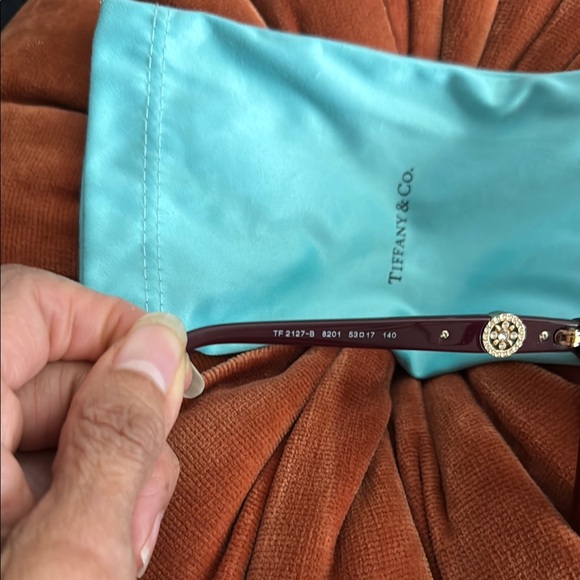 NEW Tiffany & Co. Red Cat-Eye Glasses with Gold Accents - Picture 4 of 4